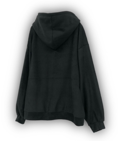 XU(エックスユー)の「【XU/エックスユー】fleece zip hoodie / ジップアップパーカー zip-up ジップアップ ジップアップフーディ パーカー フーディ スウェット 春服 秋服 冬服 羽織 フリース フリースフーディ(パーカー・メンズ・ブラック/グレー・ONE SIZE)」の4枚目の写真
