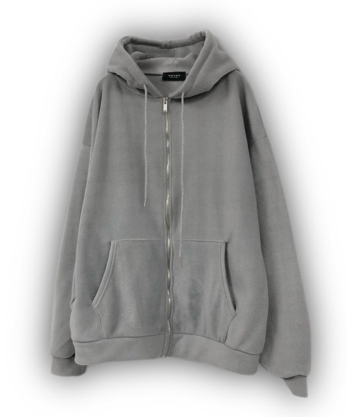 XU(エックスユー)の「【XU/エックスユー】fleece zip hoodie / ジップアップパーカー zip-up ジップアップ ジップアップフーディ パーカー フーディ スウェット 春服 秋服 冬服 羽織 フリース フリースフーディ(パーカー・メンズ・ブラック/グレー・ONE SIZE)」の11枚目の写真