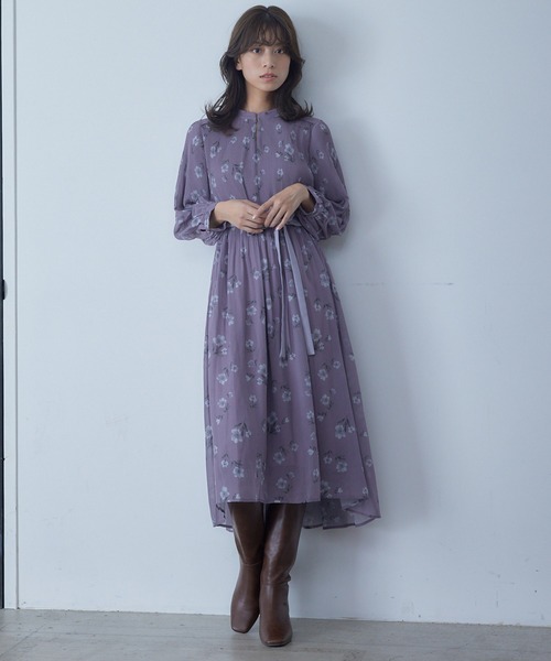 12Twelve Agenda(トゥエルブ アジェンダ)の「花柄消しプリーツ長袖ワンピース(ワンピース・レディース・ピンク/グリーン・M)」の9枚目の写真