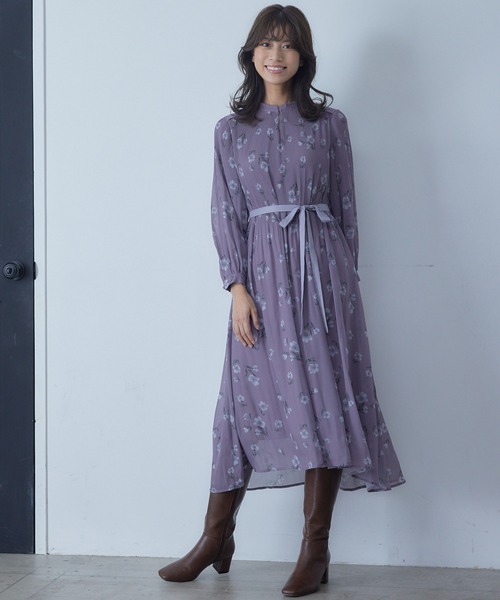 12Twelve Agenda(トゥエルブ アジェンダ)の「花柄消しプリーツ長袖ワンピース(ワンピース・レディース・ピンク/グリーン・M)」の8枚目の写真