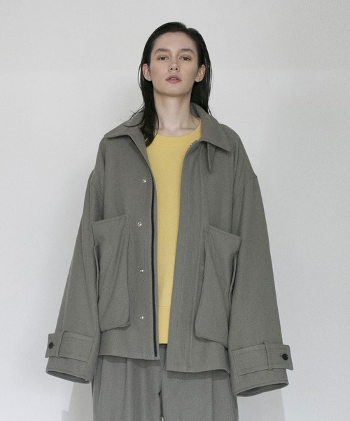 VOAAOV(ヴォアーブ)の「【VOAAOV】BISHU TUMBLER KERSEY WOOL Blouson(ブルゾン・メンズ・ブラック/ベージュ・1/2)」の3枚目の写真