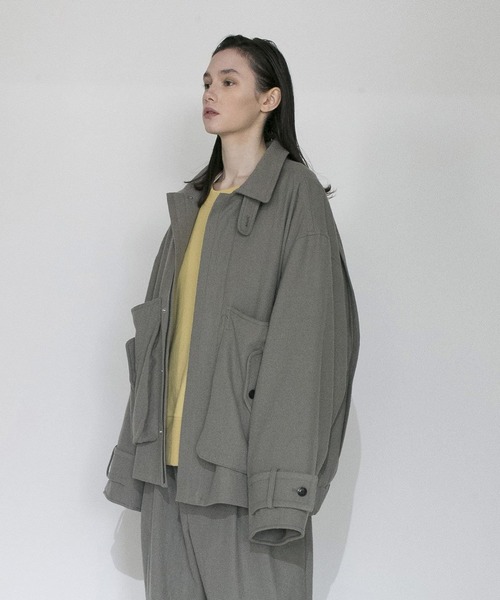 VOAAOV(ヴォアーブ)の「【VOAAOV】BISHU TUMBLER KERSEY WOOL Blouson(ブルゾン・メンズ・ブラック/ベージュ・1/2)」の8枚目の写真