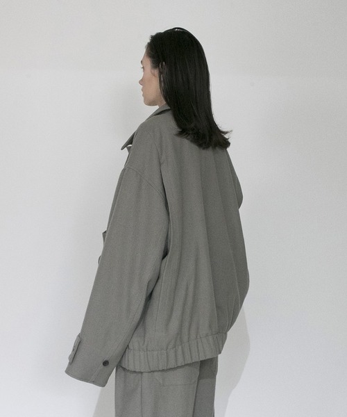 VOAAOV(ヴォアーブ)の「【VOAAOV】BISHU TUMBLER KERSEY WOOL Blouson(ブルゾン・メンズ・ブラック/ベージュ・1/2)」の10枚目の写真