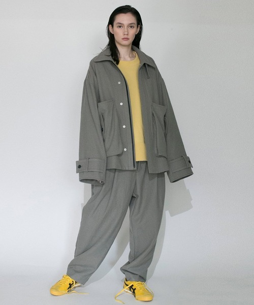 VOAAOV(ヴォアーブ)の「【VOAAOV】BISHU TUMBLER KERSEY WOOL Blouson(ブルゾン・メンズ・ブラック/ベージュ・1/2)」の5枚目の写真