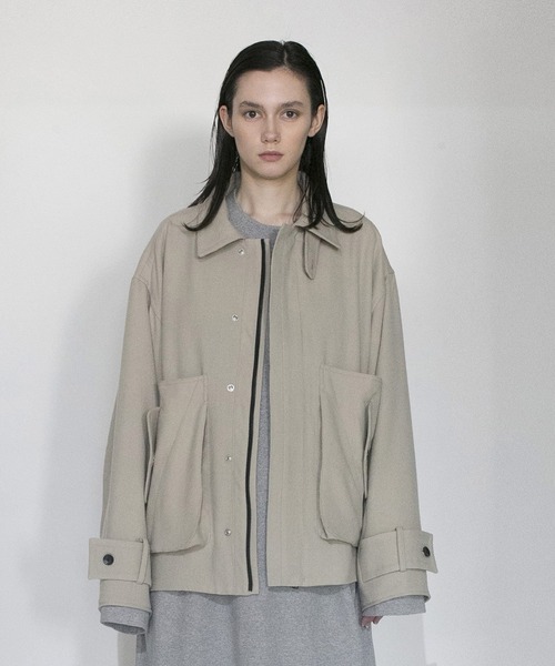 VOAAOV(ヴォアーブ)の「【VOAAOV】BISHU TUMBLER KERSEY WOOL Blouson(ブルゾン・メンズ・ブラック/ベージュ・1/2)」の12枚目の写真