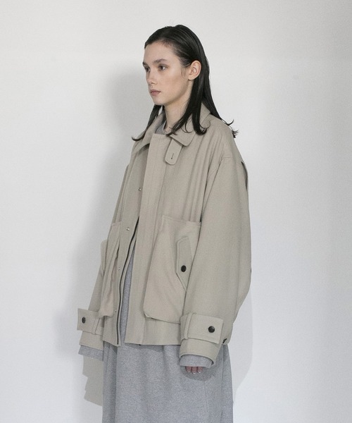 VOAAOV(ヴォアーブ)の「【VOAAOV】BISHU TUMBLER KERSEY WOOL Blouson(ブルゾン・メンズ・ブラック/ベージュ・1/2)」の7枚目の写真