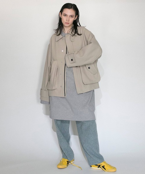 VOAAOV(ヴォアーブ)の「【VOAAOV】BISHU TUMBLER KERSEY WOOL Blouson(ブルゾン・メンズ・ブラック/ベージュ・1/2)」の16枚目の写真