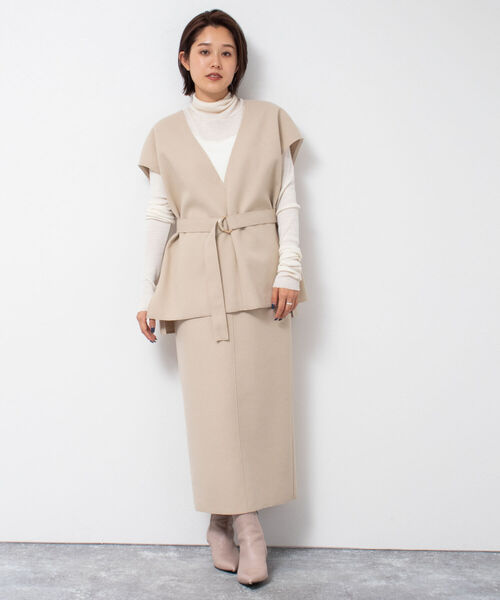 NOLLEY’S(ノーリーズ)の「ウォッシャブルダブルジャージミディタイトスカート(スカート・レディース・ベージュ/ネイビー/ミント・38/36)」の10枚目の写真