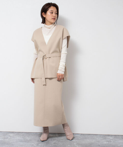 NOLLEY’S(ノーリーズ)の「ウォッシャブルダブルジャージミディタイトスカート(スカート・レディース・ベージュ/ネイビー/ミント・38/36)」の22枚目の写真