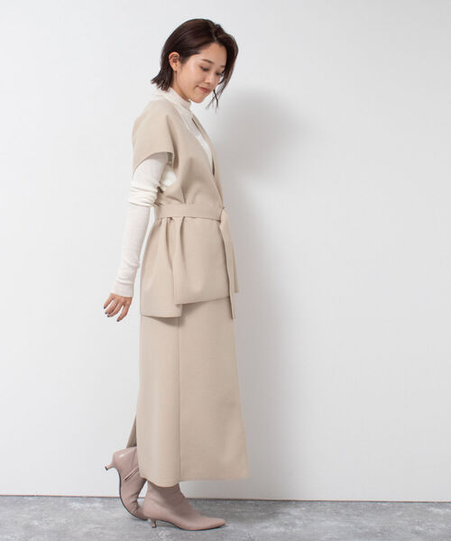 NOLLEY’S(ノーリーズ)の「ウォッシャブルダブルジャージミディタイトスカート(スカート・レディース・ベージュ/ネイビー/ミント・38/36)」の5枚目の写真