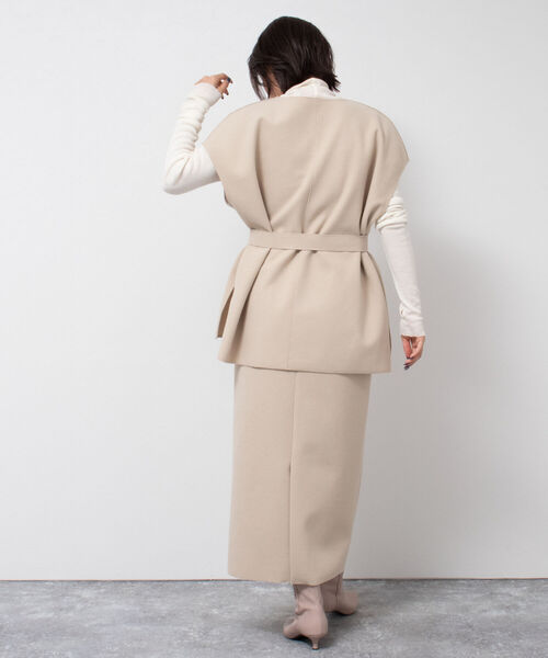 NOLLEY’S(ノーリーズ)の「ウォッシャブルダブルジャージミディタイトスカート(スカート・レディース・ベージュ/ネイビー/ミント・38/36)」の8枚目の写真