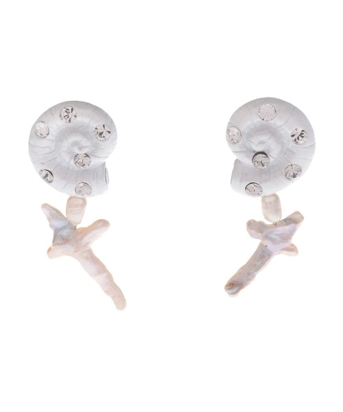 PAMEO POSE(パメオポーズ)の「Ammonite Pierce(ピアス(両耳用)・レディース・シルバー/ホワイト/ゴールド・FREE)」の2枚目の写真