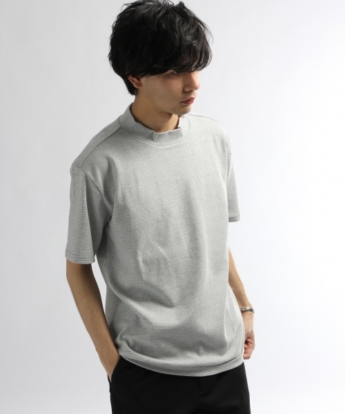 HARE(ハレ)の「【COOL MAX】リンクスモックネックカットソー(HARE)(Tシャツ/カットソー・メンズ・オフホワイト/ブラック/グレー・SMALL/MEDIUM)」の3枚目の写真