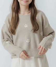 flower | エンブロイダリーフラワーズニット2(ニット/セーター)