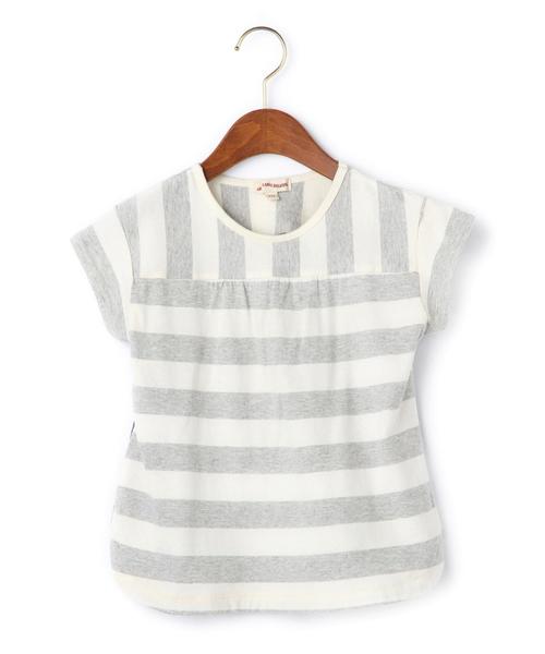 green label relaxing（グリーンレーベルリラクシング）の「ボーダーサキゾメキリカエTシャツ（Tシャツ/カットソー・キッズ・グレー/イエロー・105cm/115cm/125cm/135cm/95cm）」の2枚目の写真