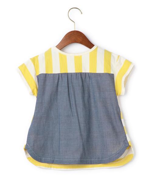 green label relaxing（グリーンレーベルリラクシング）の「ボーダーサキゾメキリカエTシャツ（Tシャツ/カットソー・キッズ・グレー/イエロー・105cm/115cm/125cm/135cm/95cm）」の3枚目の写真