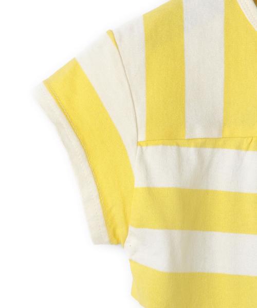 green label relaxing（グリーンレーベルリラクシング）の「ボーダーサキゾメキリカエTシャツ（Tシャツ/カットソー・キッズ・グレー/イエロー・105cm/115cm/125cm/135cm/95cm）」の5枚目の写真