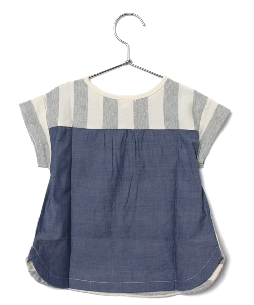 green label relaxing（グリーンレーベルリラクシング）の「ボーダーサキゾメキリカエTシャツ（Tシャツ/カットソー・キッズ・グレー/イエロー・105cm/115cm/125cm/135cm/95cm）」の9枚目の写真