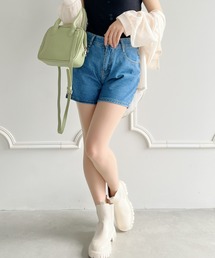 Aラインデニムショートパンツ