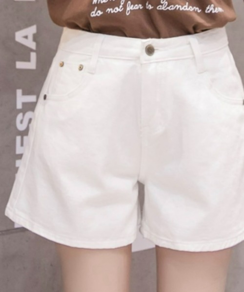 Loueme（ルエム）の「Aラインデニムショートパンツ（デニムパンツ・レディース・ホワイト/ネイビー/ブラック/ライトブルー・M/L）」の7枚目の写真