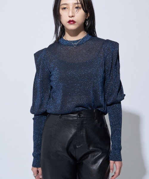 Solace(ソレイス)の「ラメニットホールオープントップス(ニット/セーター・レディース・ブラック/ベージュ/ライトグレー・FREE)」の19枚目の写真