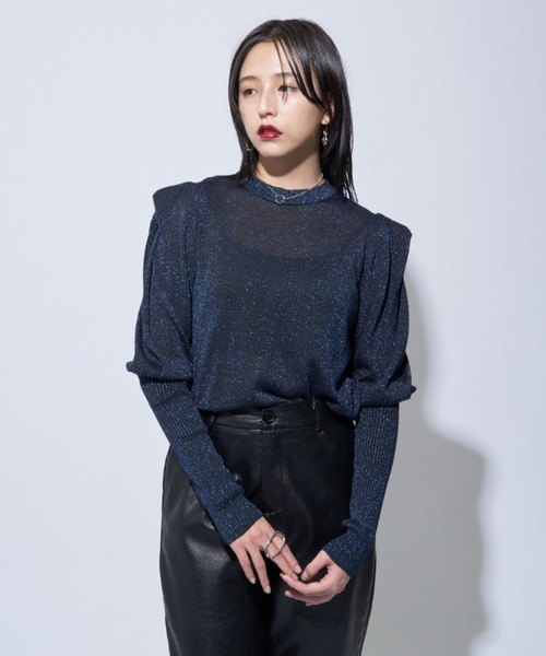 Solace(ソレイス)の「ラメニットホールオープントップス(ニット/セーター・レディース・ブラック/ベージュ/ライトグレー・FREE)」の20枚目の写真