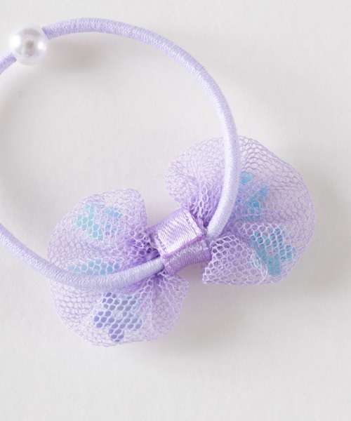 KP DECO（ケーピーデコ）の「チュールリボンのヘアポニー同色２個セット（ヘアゴム・キッズ・ブルー系その他/ピンク/ラベンダー・FREE）」の5枚目の写真