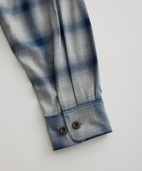 WILD LIFE TAILOR Adam et Rope'(ワイルドテーラーアダムエロペ )の「【WILD LIFE TAILOR】オンブレチェック ドレープ オーバーシャツ(シャツ/ブラウス・メンズ・ブラック系その他2/グレー系その他/グリーン系その他2・M/L)」の7枚目の写真