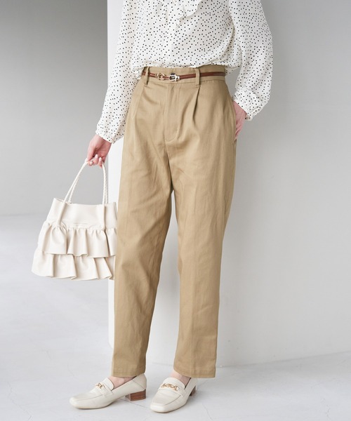 ROPE' PICNIC（ロペピクニック）の「綿ストレッチチノパンツ（チノパンツ・レディース・チャコールグレー/カーキ/ベージュ・36/38/40）」の2枚目の写真