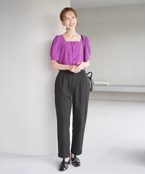 ROPE' PICNIC（ロペピクニック）の「綿ストレッチチノパンツ（チノパンツ・レディース・チャコールグレー/カーキ/ベージュ・36/38/40）」の12枚目の写真