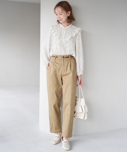 ROPE' PICNIC（ロペピクニック）の「綿ストレッチチノパンツ（チノパンツ・レディース・チャコールグレー/カーキ/ベージュ・36/38/40）」の16枚目の写真