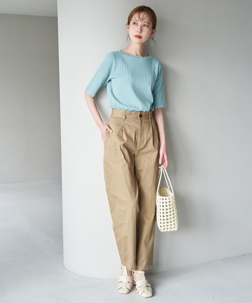 ROPE' PICNIC（ロペピクニック）の「綿ストレッチチノパンツ（チノパンツ・レディース・チャコールグレー/カーキ/ベージュ・36/38/40）」の20枚目の写真