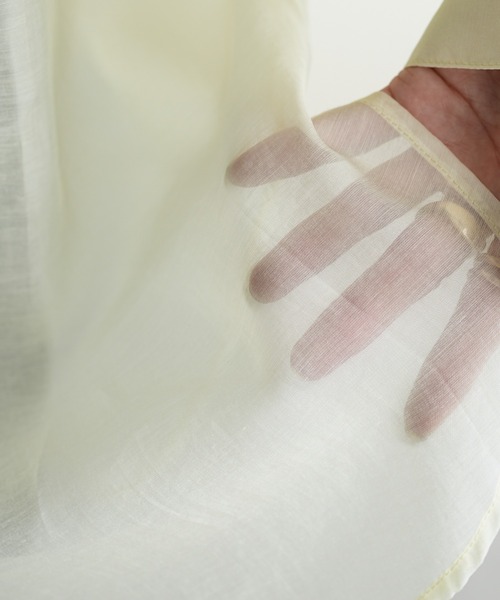 DISCOAT(ディスコート)の「シアーバンドカラーシャツ(シャツ/ブラウス・レディース・アイボリー/ブルー/ピンク/モカ・FREE)」の22枚目の写真