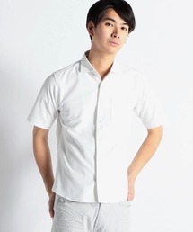 ハニカムボーダー半袖シャツ