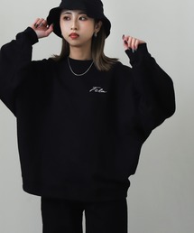 【FILA】 ビッグシルエット ドロップショルダー ワンポイント ロゴ 裏毛 スウェット トレーナー