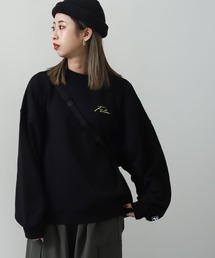 【WEB限定】【別注】【FILA】  ビッグシルエット ドロップショルダー裏毛左胸ロゴトレーナー【ユニセックス】