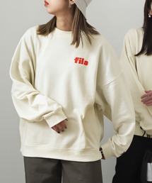 【WEB限定】【別注】【FILA】  ビッグシルエット ドロップショルダー裏毛左胸ロゴトレーナー【ユニセックス】