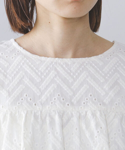 BEAMS HEART(ビームスハート)の「BEAMS HEART / 総刺繍 ティアード ブラウス(シャツ/ブラウス・レディース・オフホワイト/クリアブラック/イエロー・FREE)」の18枚目の写真