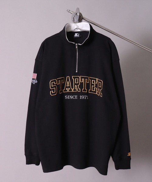 STARTER BLACK LABEL(スターターブラックレーベル)の「(YO)【STARTER BLACK LABEL】ブランドロゴ ハーフジップ 長袖 Tシャツ(Tシャツ/カットソー・メンズ・ブラック/グリーン/マスタード・MEDIUM/LARGE/X-LARGE)」の22枚目の写真