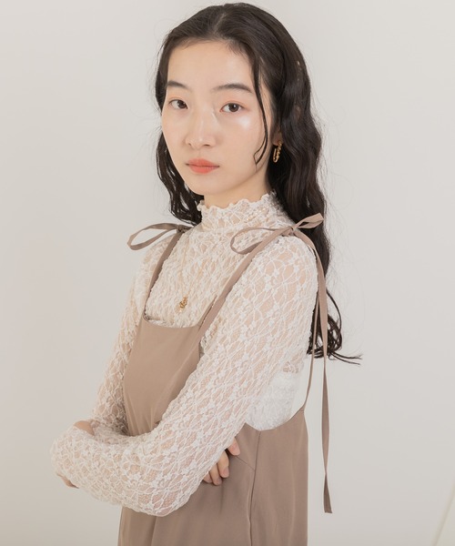 Jeudi（ジュディ）の「ショルダー紐リボンロングワンピース（ワンピース・レディース・ベージュ/ブルー/ブラック・FREE）」の19枚目の写真