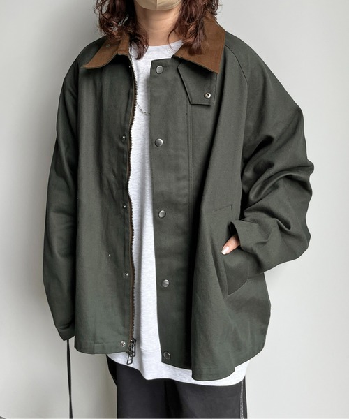 CPCM（シーピーシーエム）の「襟配色短丈ブルゾン（ブルゾン・レディース・グリーン/チャコールグレー/ホワイト・MEDIUM/LARGE）」の20枚目の写真