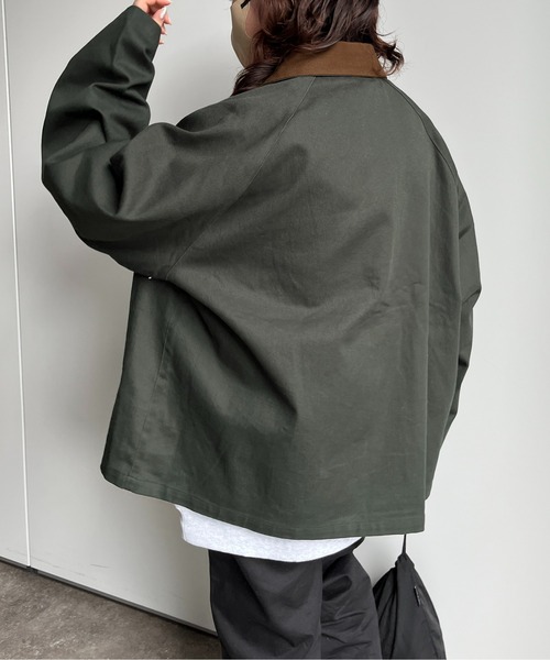 CPCM（シーピーシーエム）の「襟配色短丈ブルゾン（ブルゾン・レディース・グリーン/チャコールグレー/ホワイト・MEDIUM/LARGE）」の22枚目の写真