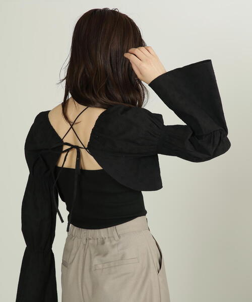 FREE'S MART（フリーズマート）の「◆前後2Wayエンブロイダリーレースボレロ（カーディガン/ボレロ・レディース・ホワイト/ブラック・FREE）」の12枚目の写真