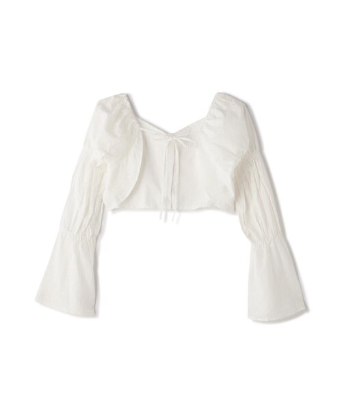 FREE'S MART（フリーズマート）の「◆前後2Wayエンブロイダリーレースボレロ（カーディガン/ボレロ・レディース・ホワイト/ブラック・FREE）」の7枚目の写真