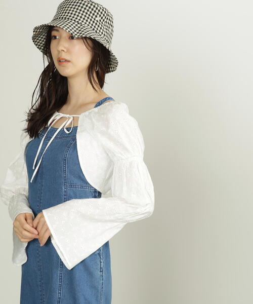 FREE'S MART（フリーズマート）の「◆前後2Wayエンブロイダリーレースボレロ（カーディガン/ボレロ・レディース・ホワイト/ブラック・FREE）」の22枚目の写真