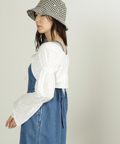 FREE'S MART（フリーズマート）の「◆前後2Wayエンブロイダリーレースボレロ（カーディガン/ボレロ・レディース・ホワイト/ブラック・FREE）」の15枚目の写真