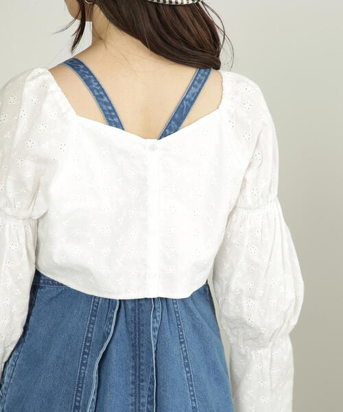 FREE'S MART（フリーズマート）の「◆前後2Wayエンブロイダリーレースボレロ（カーディガン/ボレロ・レディース・ホワイト/ブラック・FREE）」の14枚目の写真