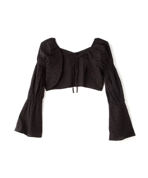 FREE'S MART（フリーズマート）の「◆前後2Wayエンブロイダリーレースボレロ（カーディガン/ボレロ・レディース・ホワイト/ブラック・FREE）」の4枚目の写真