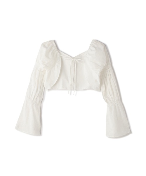 FREE'S MART（フリーズマート）の「◆前後2Wayエンブロイダリーレースボレロ（カーディガン/ボレロ・レディース・ホワイト/ブラック・FREE）」の6枚目の写真