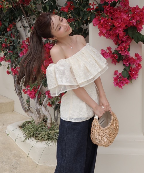100%正規品 セール】Mirabel lace オフショルダーブラウス（シャツ/ブラウス トップス